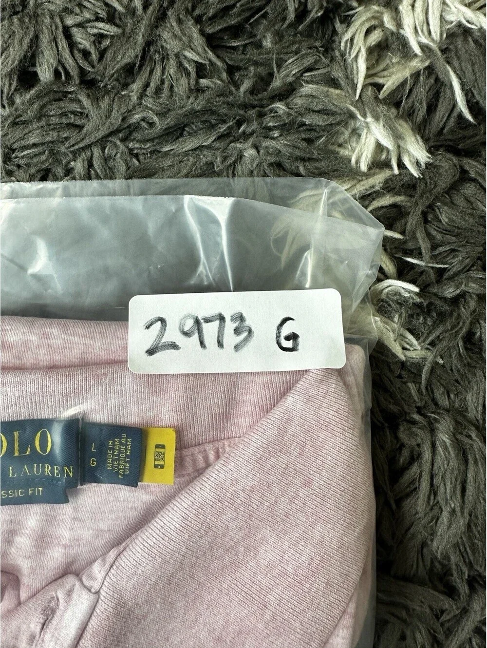 Polo Ralph Lauren Mens Large Pink Heather Classic Fit Short Sleeve Polo Shirt
